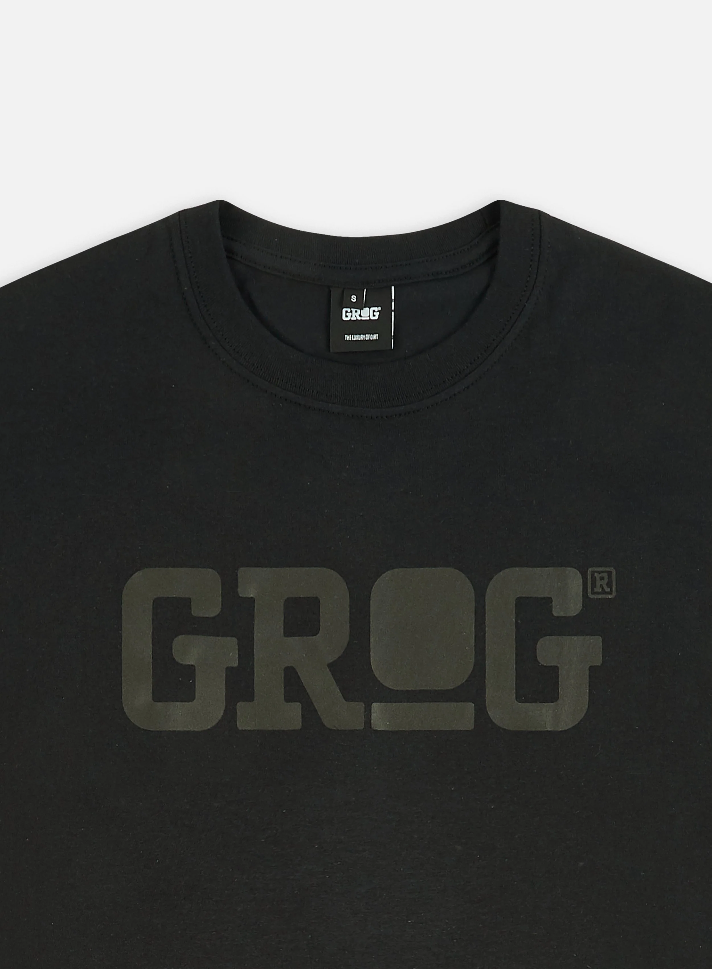 Grog Classic Logo T-shirt, Black/Black - Image 3