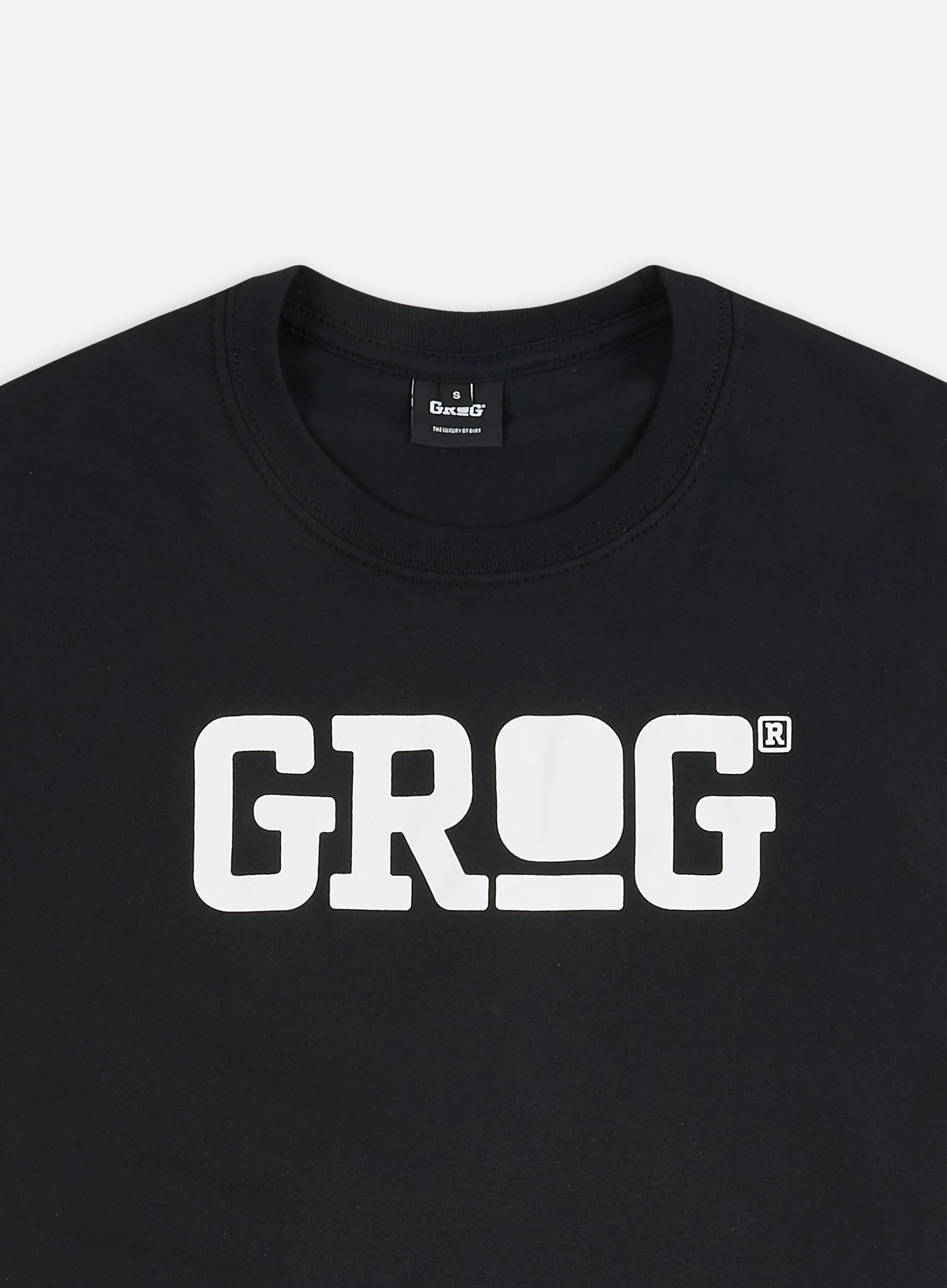 Grog Classic Logo T-shirt, Black/White - Image 3